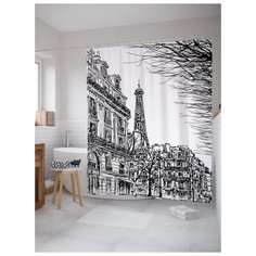 Штора для ванной JoyArty Французское утро 180х200 (sc-15481) разноцветный