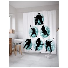 Штора для ванной JoyArty Хоккейные маневры 180х200 (sc-7282) разноцветный