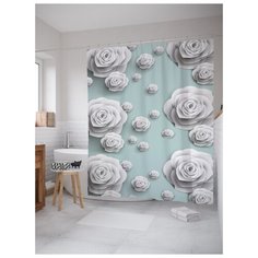 Штора для ванной JoyArty Мраморные розы 180х200 (sc-6601) разноцветный