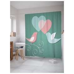 Штора для ванной JoyArty Любовная встреча 180х200 (sc-22888) разноцветный