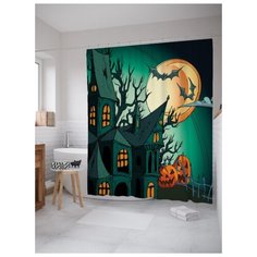 Штора для ванной JoyArty Хэллоуинский вечер 180х200 (sc-19410) разноцветный
