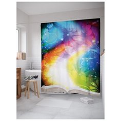 Штора для ванной JoyArty Радужная книга 180х200 (sc-19679) разноцветный