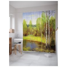 Штора для ванной JoyArty Болотный лес 180х200 (sc-15117) разноцветный