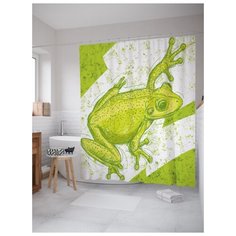 Штора для ванной JoyArty Мирная лягушка 180х200 (sc-15251) разноцветный