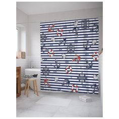 Штора для ванной JoyArty Морской сюжет 180х200 (sc-2857) разноцветный