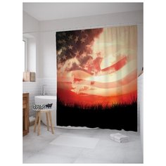 Штора для ванной JoyArty Яркое зарево 180х200 (sc-20718) разноцветный