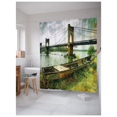 Штора для ванной JoyArty Лодка у моста 180х200 (sc-16759) разноцветный