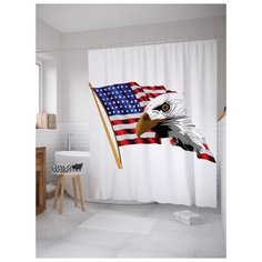 Штора для ванной JoyArty Орел на флаге америки 180х200 (sc-20696) разноцветный