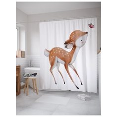 Штора для ванной JoyArty Олененок Бэмби 180х200 (sc-59942) разноцветный