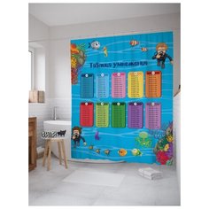 Штора для ванной JoyArty Арифметика для рыб 180х200 (sc-100488045V1) разноцветный