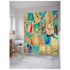 Штора для ванной JoyArty Памятные фотографии 180х200 (sc-2391) разноцветный