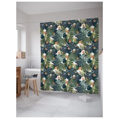 Штора для ванной JoyArty Тропический мотив 180х200 (sc-79849) разноцветный