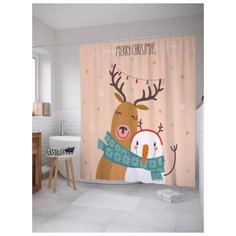 Штора для ванной JoyArty Шарф на двоих 180х200 (sc-78664) разноцветный