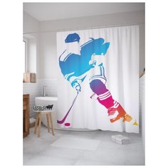 Штора для ванной JoyArty Хоккейный облик 180х200 (sc-11502) разноцветный