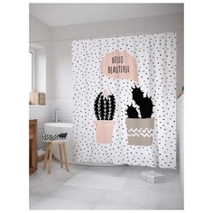 Штора для ванной JoyArty Влюбленный кактус 180х200 (sc-91985) разноцветный