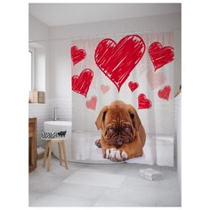 Штора для ванной JoyArty Влюбленный Валентин 180х200 (sc-91957) разноцветный