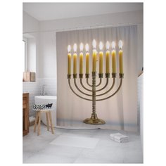 Штора для ванной JoyArty Бронзовый подсвечник 180х200 (sc-5932) разноцветный