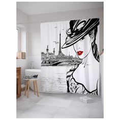 Штора для ванной JoyArty Привлекательный париж 180х200 (sc-21033) разноцветный