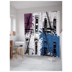 Штора для ванной JoyArty Городские тени 180х200 (sc-3454) разноцветный