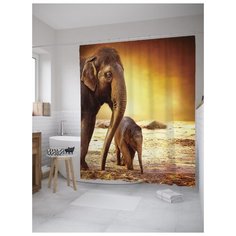Штора для ванной JoyArty Детеныш слона 180х200 (sc-8890) разноцветный