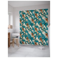 Штора для ванной JoyArty Водолазы с медузами 180х200 (sc-12951) разноцветный