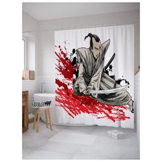 Штора для ванной JoyArty Самурайская кровь 180х200 (sc-18264) разноцветный