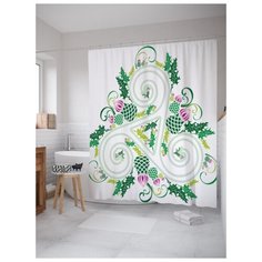 Штора для ванной JoyArty Дикие спирали 180х200 (sc-18613) разноцветный