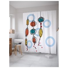 Штора для ванной JoyArty Летящие лампы 180х200 (sc-13126) разноцветный