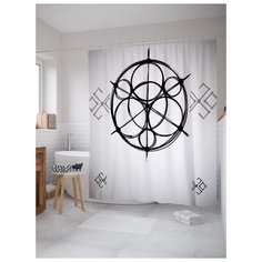 Штора для ванной JoyArty Кольцевой символ 180х200 (sc-18918) разноцветный