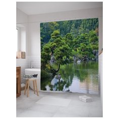 Штора для ванной JoyArty Лесная река 180х200 (sc-17882) разноцветный