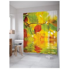 Штора для ванной JoyArty Лиственное отражение 180х200 (sc-7116) разноцветный