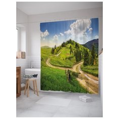 Штора для ванной JoyArty Лесное разветвление 180х200 (sc-18054) разноцветный