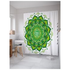 Штора для ванной JoyArty Зеленая мандала 180х200 (sc-18757) разноцветный