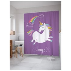 Штора для ванной JoyArty Магический единорог 180х200 (sc-19510) разноцветный