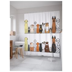 Штора для ванной JoyArty Послушные псы 180х200 (sc-14786) разноцветный