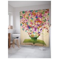 Штора для ванной JoyArty Цветочный взрыв 180х200 (sc-1622) разноцветный