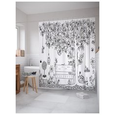 Штора для ванной JoyArty Приятные посиделки 180х200 (sc-17619) разноцветный