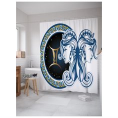 Штора для ванной JoyArty Скромные близнецы 180х200 (sc-18715) разноцветный