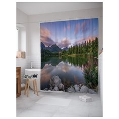 Штора для ванной JoyArty Круглое озеро 180х200 (sc-19852) разноцветный