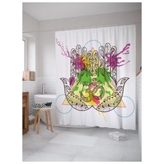 Штора для ванной JoyArty Символы индуизма 180х200 (sc-19260) разноцветный