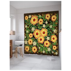 Штора для ванной JoyArty Райские узоры 180х200 (sc-15854) разноцветный