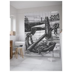 Штора для ванной JoyArty Утеряный якорь 180х200 (sc-11035) разноцветный