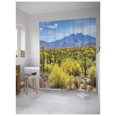 Штора для ванной JoyArty Дикие кактусы 180х200 (sc-10858) разноцветный