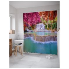Штора для ванной JoyArty Краски у водопада 180х200 (sc-21819) разноцветный