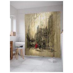 Штора для ванной JoyArty Туманный город 180х200 (sc-19639) разноцветный