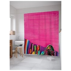 Штора для ванной JoyArty Мексиканский быт 180х200 (sc-20607) разноцветный