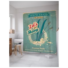 Штора для ванной JoyArty Давай кататься на лыжах 180х200 (sc-22024) разноцветный