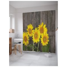 Штора для ванной JoyArty Милые подсолнухи 180х200 (sc-14827) разноцветный