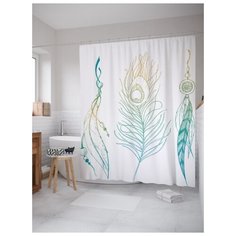 Штора для ванной JoyArty Волшебные перья 180х200 (sc-20242) разноцветный