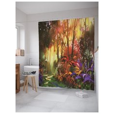 Штора для ванной JoyArty Потерянный лес 180х200 (sc-23046) разноцветный
